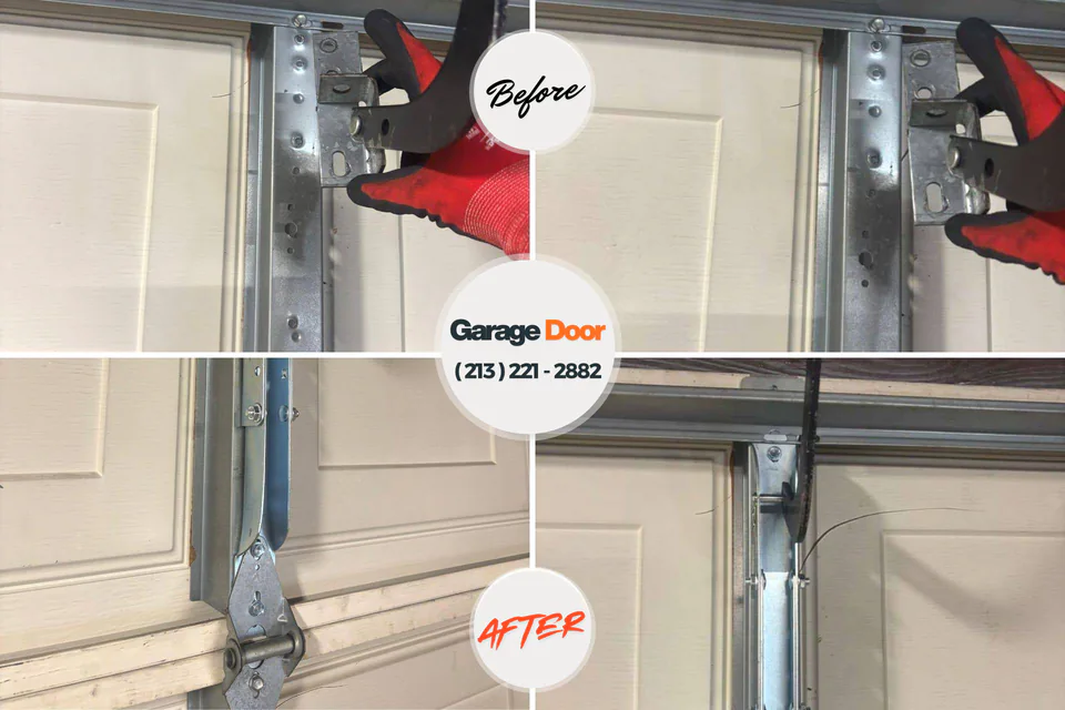 Before and after: garage door repair Brown City, MI